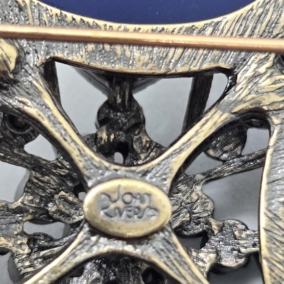 RARE Joan Rivers Brooch Lapis, Baby Blue Orange and Pink Swarovski Crystals - Picture 7 of 8